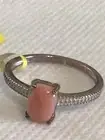 Oregon Peach Solitaire Opal(Sz6) TGW 0.65cts Setting—.925 Sterling Silver