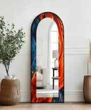 Fire & Ice Dual Flow – Abstract Floor Mirror