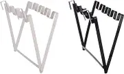 AIMALL 2 PCS Adjustable Wall-Mounted Garbage Bag Holder, Space-Saving Kitchen Trash Bag Hanger, Black and White, Durable Iron Frame, Easy to Install, Ideal for Home and Office Use