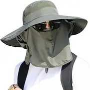 [YaMangShe] Enlarged Brim 360 Degree Sun Protection Outdoor hat Men's Sun Visor Waterproof Fishing hat Mountaineering hat