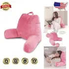 Portable Memory Foam Reading Pillow - Customizable Pink Backrest for Bed & Sofa