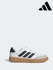 adidas White/Black Courtblock Trainers (AF7866) | $115