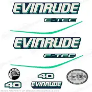 Fits Evinrude 40hp E-Tec Blue Cowl Outboard Decals- 2004-2008 AQUA