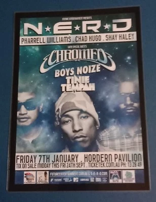 NERD - PHARRELL WILLIAMS - 2010 AUSTRALIA TOUR - Laminated Promo Poster