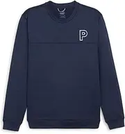 [PUMA] Men's Cloudspun Patch Crewneck, Deep Navy Heather, Small