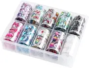 Gogogmee 10Pcs Butterfly Sky Nail Stickers Self Adhesive Nail Transfer Decals for DIY Nail Art Decoration for Parties