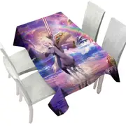 Crazy Funny Art Laser Space Cat on Unicorn Eating Taco Tablecloth