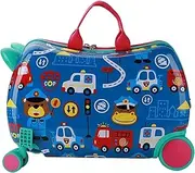 [HSHTTKL] Cabin Luggage Children Luggage Can Sit and Ride Multifunctional Cartoon Suitcase Riding Box Lazy Person's Carry-on Luggage Trolley Suitcase Travel Carry-Ons