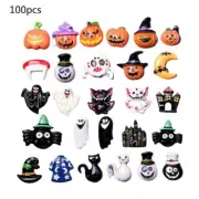 100Pcs Mix Halloween Pumpkin Flatback Resin Embellishment