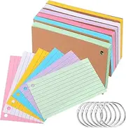 HOODANCOS 6 Pcs Lined Index Cards Flash Cards Memo Pads Small Note Pads Portable Notebook -Coded for Easy Organization