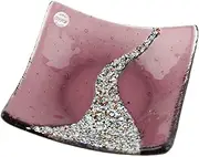 GlassOfVenice Murano Glass Klimt Square Decorative Plate - Purple