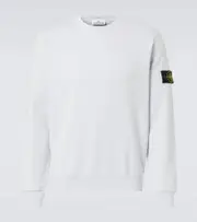 [Stone Island] Stone Island Compass cotton jersey sweatshirt AU 99 white