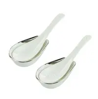 在飛比找Yahoo!奇摩拍賣優惠-INPHIC-陶瓷湯勺架2件純白小湯勺2件組合水滴勺架湯匙架