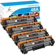 4 Pack Toner Cartridges for HP 48A CF248A LaserJet Pro M15w M16a MFP M28w W/Chip