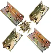 Socell 4 Sets Bed Rail Brackets Heavy Duty No-Mortise Bed Rail Fittings Wooden Bed Frame Connectors with Screws for Headboards Footboards Hold