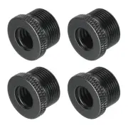 Mic Stand Adapter 3/8 Female x 5/8Male Thread Aluminum Alloy Adapter Black 4Pcs