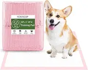Ycxvacop 50 Pcs Disposable Changing Pads,Disposable Puppy Pads,Puppy Training Pads,24" x 18" Dog Pee Pads,Super Absorbent Potty Pads,Leak Proof Pet Training Pads,for Puppies Cats Rabbits( Pink, Small)