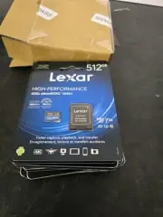 (1) Lexar 512GB 633x Micro SDXC MicroSD 100MB/s Class10 UHS-I A2 + Go Pro