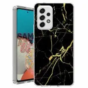 For Samsung Galaxy A23 5g A52 A53 TPU Case Cover+Glass(Gold-line Marble)
