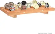 Solid Beech High-Set Challenge Coin Display Stand Durable Magnetic-Lock Tapered Legs Perfect Viewing Plane Holds Up to 32 pcs Customisable Design 400mm x 150mm