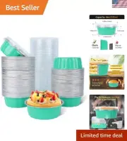 Ramekins Baking Cups with Lids, 120 Pack 8 oz 4 Inch Disposable Mini Elegant ...