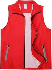 Work Vest Reflective Safety Vest High Visibility Vest Running Vest Breathable Multi Pockets Reflective Vest for Traffic Work Running Security Guard Safety Vests