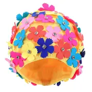 Womens Shower Caps Bathing Swim Cap Floral Shower Hat Elastic Shower Cap Fashionable Swim Cap