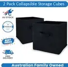 2X Foldable Folding Storage Cube Storage Box Bookcase Fabric Cube Toy Organiser