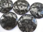 30mm Large Lovely Glossy Silver Grey Terrazzo Designer Sewing Buttons Set 5