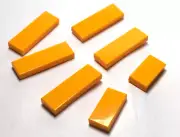 Lego - Lot of 7 - Light Orange, Tile 1 x 2, Tile 1 x 3