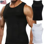 Men's Slimming Body Shaper Vest Abdomen Compression Shirt Workout Tank Tops US