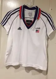 Adidas Short Sleeve USA Team Soccer Jersey Climalite Women's White New 11 L