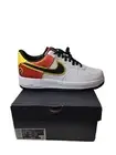Nike AIR FORCE 1 '07 LV8 Raygun White Black Orange Flash CU8070 100 Sz 9.5 US