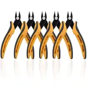 5PCS Flush Cutters,Wire Cutters for Side Cut,Nut Cut with Softy Anti-Slip Han...