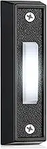 Saillong 1 Piece Lighted Doorbell Button, Wall Mounted Garage Door Opener Switch with LED Light Compatible with Most Wire Doorbell Chimes, Transformer, Ringers, Buzzers (Black,White Light)