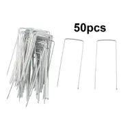 50pcs Metal Ground U Tent Pegs Gazebo Camping Tarpaulin Hooks Outdoor DIY Tool