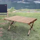 Folding Camping Table Wooden Portable Picnic Outdoor Foldable BBQ Desk 90x60cm