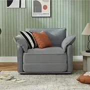 Koala Sofa Bed 1.5 Seater Single, Convertible Folding Sleeper Couch with Angled Backrest and Cushioned Armrests for Living Room, Spare Room and Guest Room, Tinny