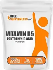 BulkSupplements.com Vitamin B5 Powder - as Calcium Pantothenate, B5 Vitamins - Gluten Free, 500mg of Vitamin B5 Pantothenic Acid per Serving, 1kg (2.2 lbs) (Pack of 1)