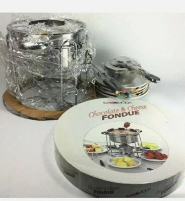Casa Moda Buffet Fondue Set Chocolate and Cheese Stainless