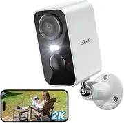 ieGeek 2K Wireless Security Camera Outdoor Colorful Night Vision, Rechargeable Battery CCTV Systems, WiFi Home Camera, Motion Detection, Siren Floodlight, Voice Intercom, Remote Access (ZS-GX3S)