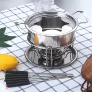10-Piece Stainless Steel Fondue Set - Chocolate, Cheese Melting Pot, Hot Oil