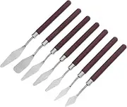 Stainless Steel Oil Painting Scraper Set 7pcs Art Knife Tool Palette Knife Mixing Spatula for Students and Artists