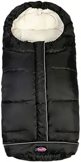 Weather Proof Oudtoor Walking Universal Stroller Bunting Bag with Reflective Strips,Multi-Zippers,Central and Feet Area Opens,Easy for Baby in&Out&Temperature Regulation Footmuff for Stroller,Black
