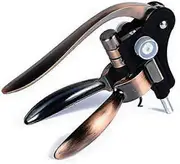 Wine Opener Lever Corkscrew Manua Bottle Opener with Foil Cutter Wine Stopper,Brown