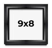 9x8 Shadow Box Frame Black | 1.25 inches Deep Real Wood Contemporary Shadowbox D