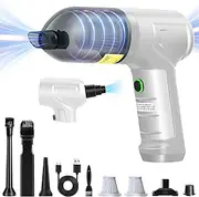 KEROMEE Handheld Car Vacuum Cleaner, 16000Pa Powerful Vacuum Cleaner Cordless, 4 in 1 Lightweight Vacuum & Blower Dust Buster,USB Rechargeable Mini Cleaner for Car, Home and Pet Hair Cleaning-White