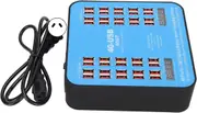 200W Universal Multiport Charging Station with 40 Ports, LCD Digital Display for Current and Voltage, Complete with Organizer Stand