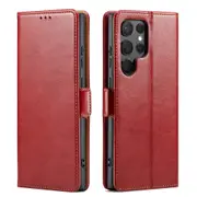 For Samsung Galaxy S23 Ultra Case Leather Flip Wallet Folio Cover Red