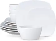 [Noritake] Wow Swirl 12-Piece Square Set in White